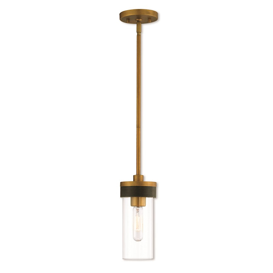 Livex Lighting Buttonwood 1 Light Mini Pendant in Aged Gold