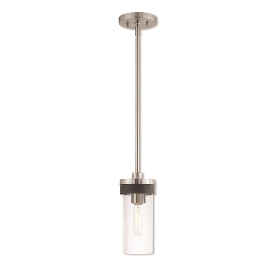 Livex Lighting Buttonwood 1 Light Mini Pendant in Brushed Nickel