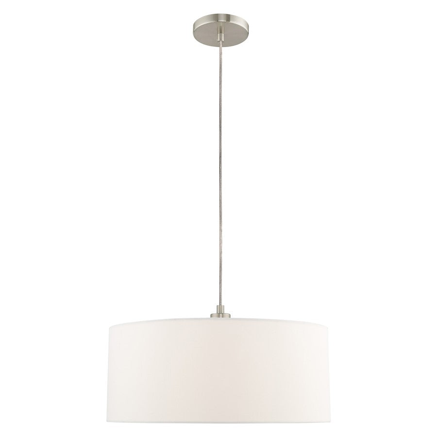 Livex Clark 1 Light 18" Pendant Chandelier, Brushed Nickel