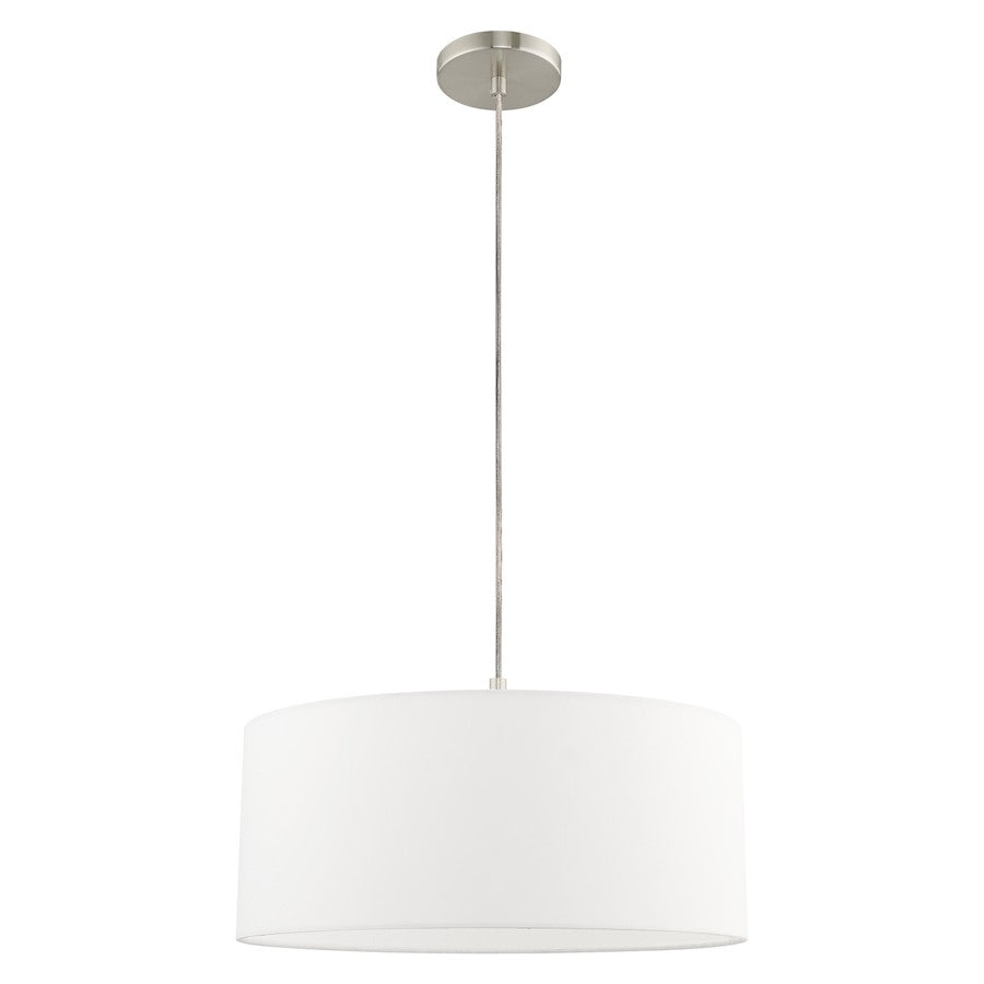 Livex Clark 1 Light 18" Pendant Chandelier, Brushed Nickel