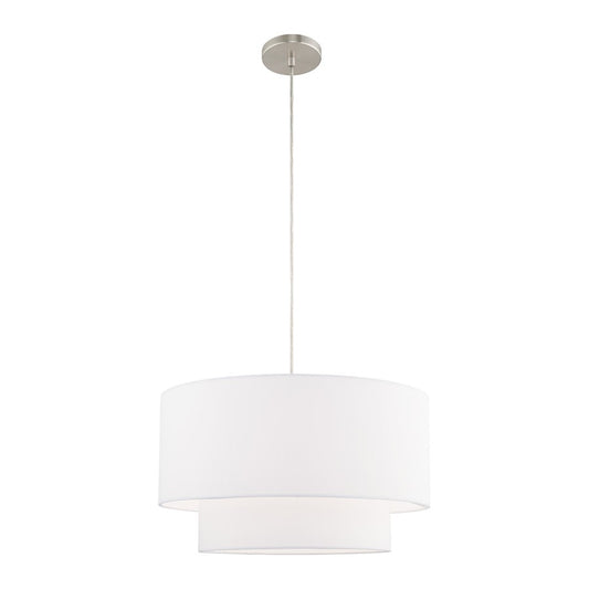 Livex Clark 1 Light 20" Pendant Chandelier, Brushed Nickel