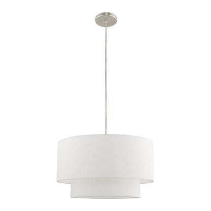 Livex Clark 1 Light 20" Pendant Chandelier, Brushed Nickel