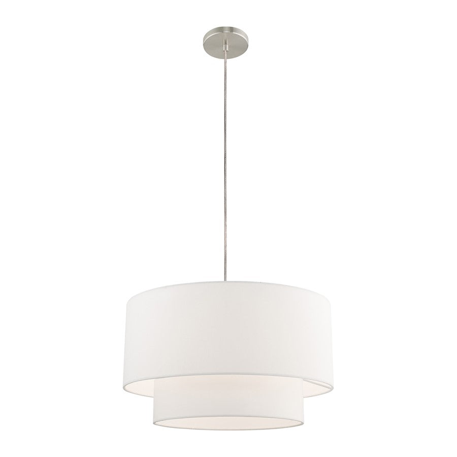 Livex Clark 1 Light 20" Pendant Chandelier, Brushed Nickel