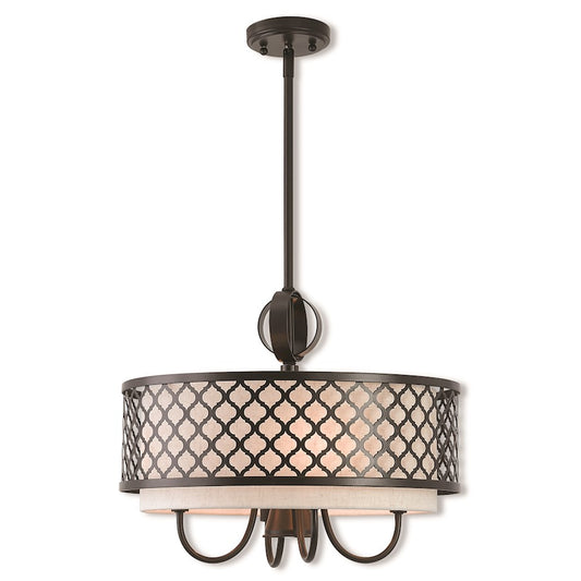 Livex Lighting Aresque 5 Light Pendant Chandelier in English Bronze