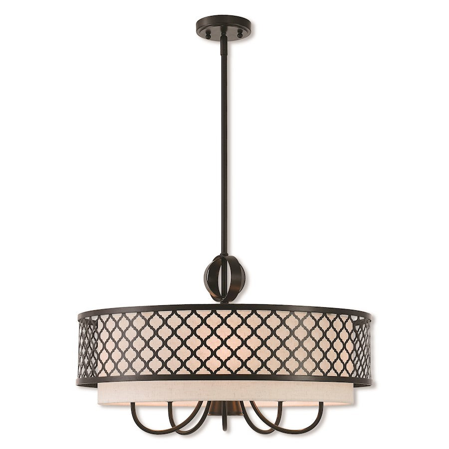 Livex Lighting Aresque 6 Light Pendant Chandelier in English Bronze