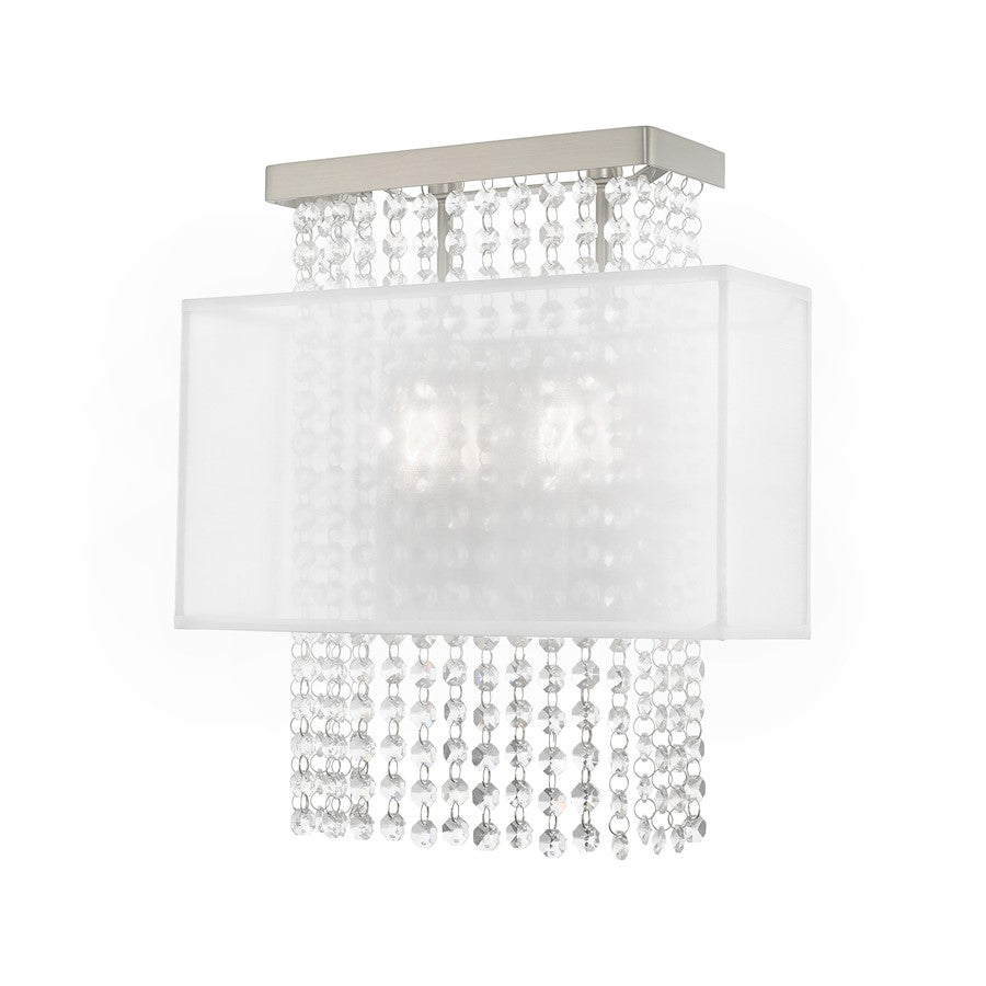 Livex Bella Vista 2 Light ADA Wall Sconce, Brushed Nickel