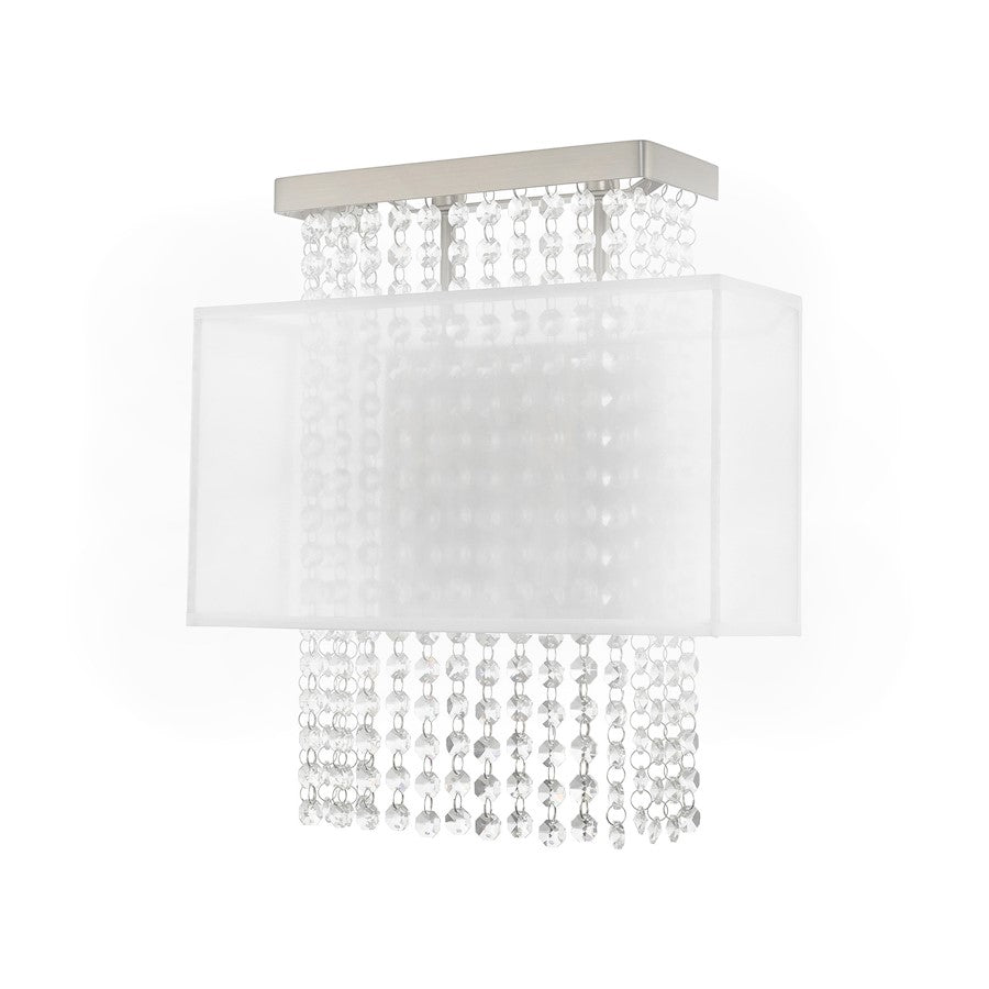 Livex Bella Vista 2 Light ADA Wall Sconce, Brushed Nickel