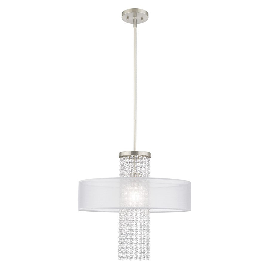 Livex Bella Vista 1 Light Pendant Chandelier, Brushed Nickel