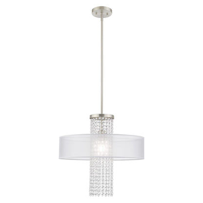 Livex Bella Vista 1 Light Pendant Chandelier, Brushed Nickel