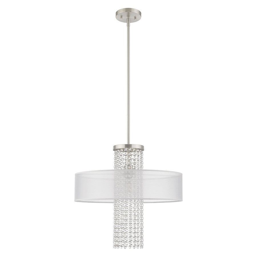 Livex Bella Vista 1 Light Pendant Chandelier, Brushed Nickel