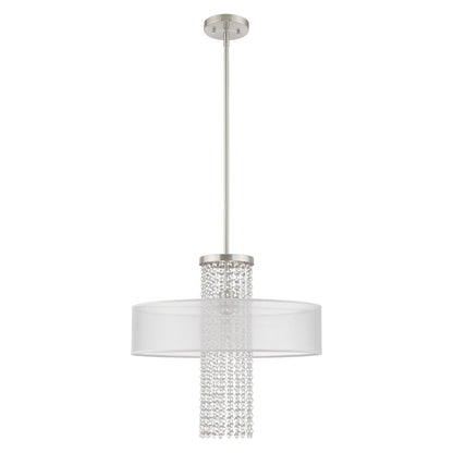 Livex Bella Vista 1 Light Pendant Chandelier, Brushed Nickel