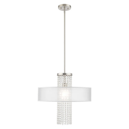 Livex Bella Vista 1 Light Pendant Chandelier, Brushed Nickel