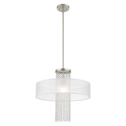 Livex Bella Vista 1 Light Pendant Chandelier, Brushed Nickel