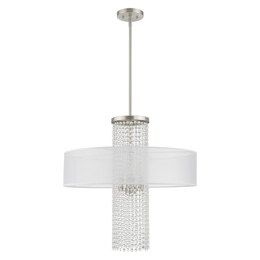 Livex Bella Vista 4 Light Pendant Chandelier, Brushed Nickel
