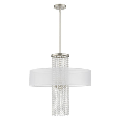 Livex Bella Vista 4 Light Pendant Chandelier, Brushed Nickel