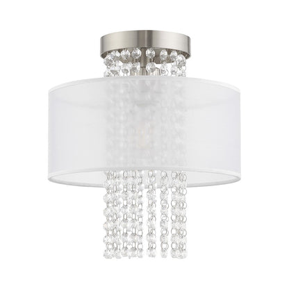 Livex Bella Vista 1 Light11" Ceiling Mount, Brushed Nickel