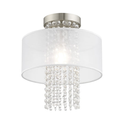 Livex Bella Vista 1 Light11" Ceiling Mount, Brushed Nickel