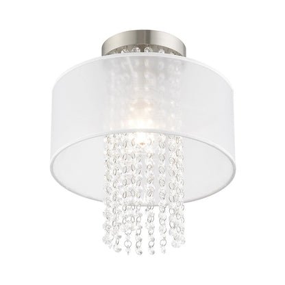Livex Bella Vista 1 Light11" Ceiling Mount, Brushed Nickel