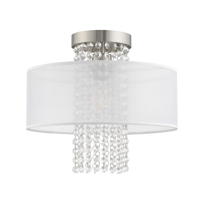 Livex Bella Vista 1 Light 13" Ceiling Mount, Brushed Nickel