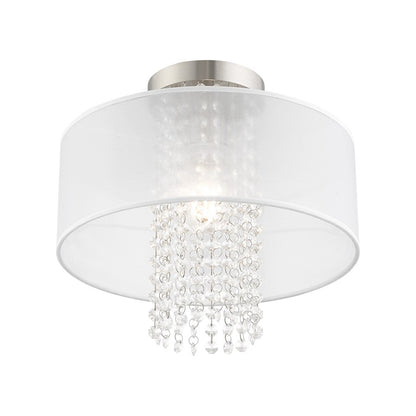 Livex Bella Vista 1 Light 13" Ceiling Mount, Brushed Nickel