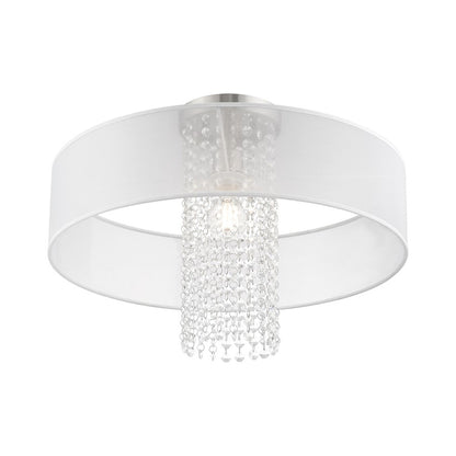 Livex Bella Vista 1 Light 20" Ceiling Mount, Brushed Nickel