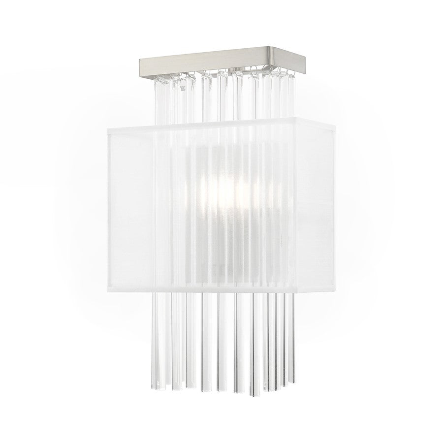 Livex Alexis 1 Light ADA Wall Sconce, Brushed Nickel