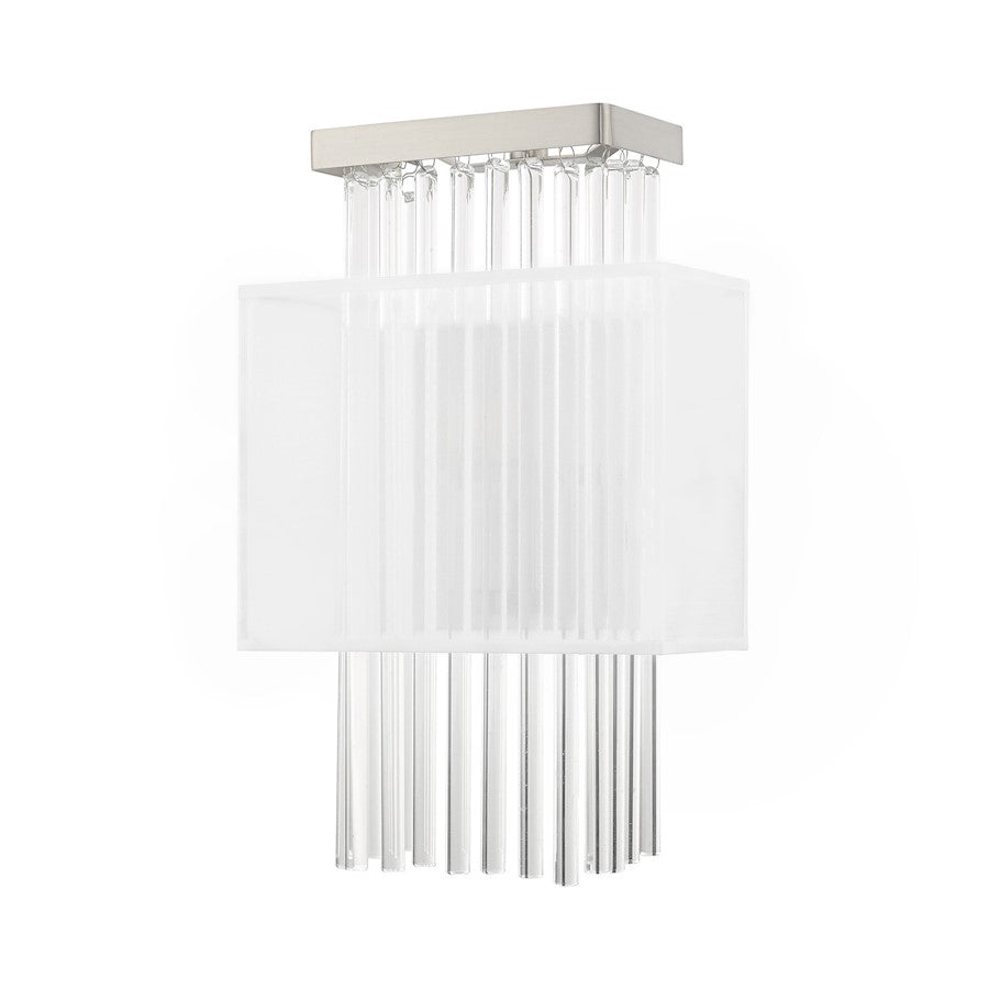 Livex Alexis 1 Light ADA Wall Sconce, Brushed Nickel