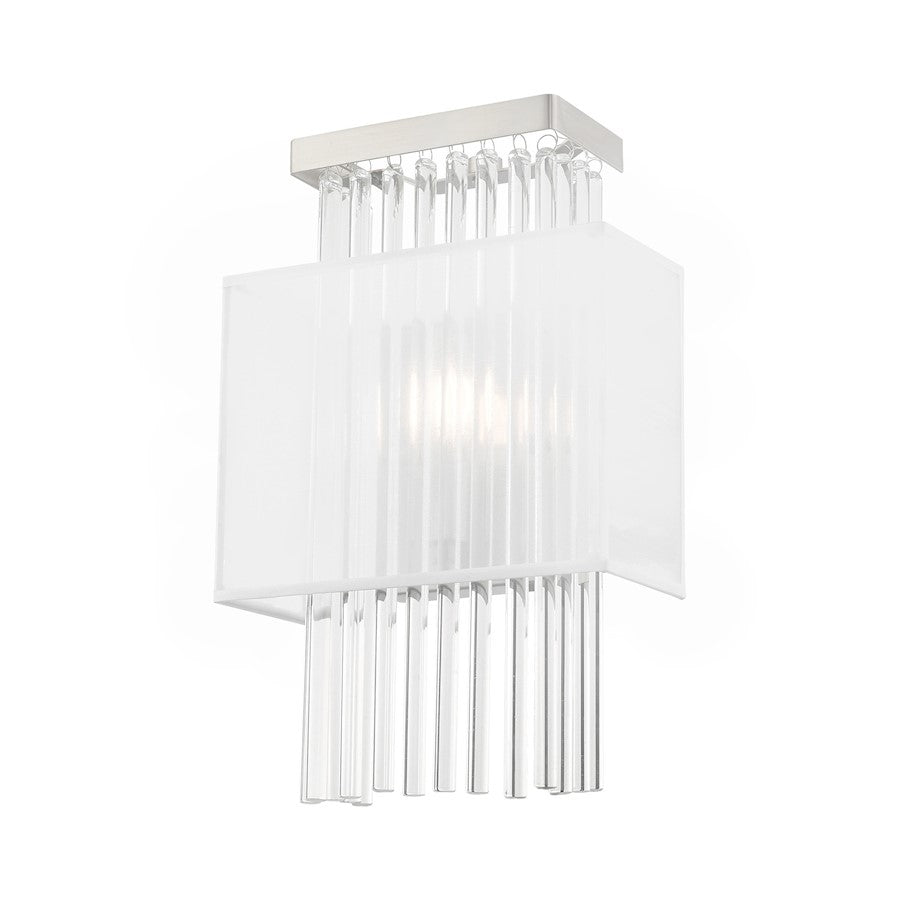 Livex Alexis 1 Light ADA Wall Sconce, Brushed Nickel