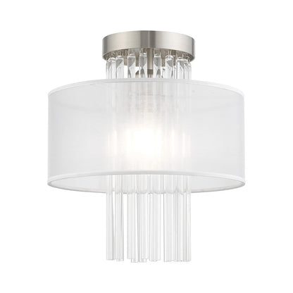 Livex Alexis 1 Light 11" Ceiling Mount, Brushed Nickel