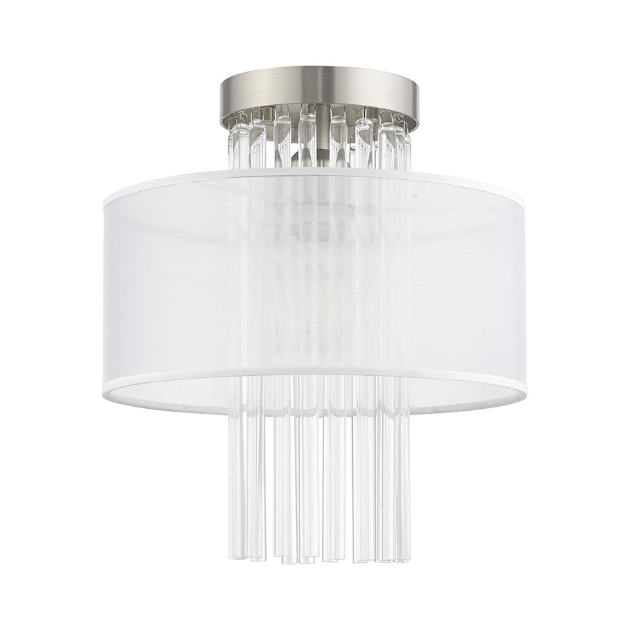 Livex Alexis 1 Light 11" Ceiling Mount, Brushed Nickel