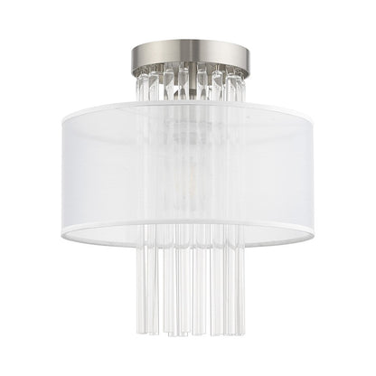 Livex Alexis 1 Light 11" Ceiling Mount, Brushed Nickel