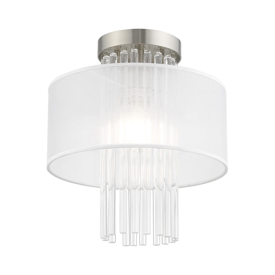 Livex Alexis 1 Light 11" Ceiling Mount, Brushed Nickel