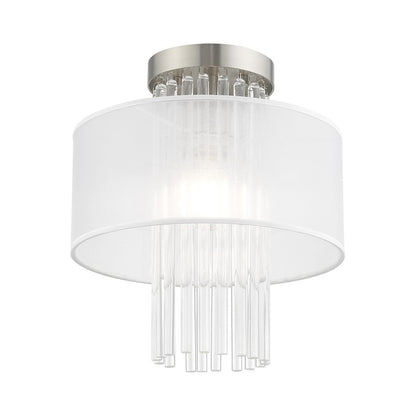 Livex Alexis 1 Light 11" Ceiling Mount, Brushed Nickel