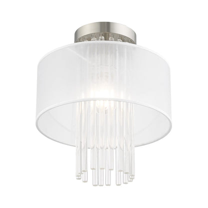 Livex Alexis 1 Light 11" Ceiling Mount, Brushed Nickel