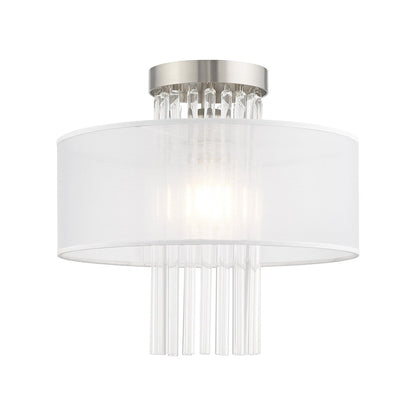 Livex Alexis 1 Light 13" Ceiling Mount, Brushed Nickel