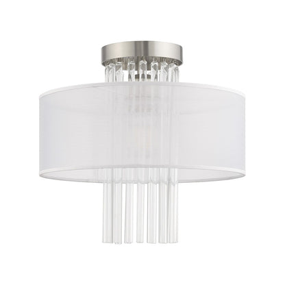 Livex Alexis 1 Light 13" Ceiling Mount, Brushed Nickel