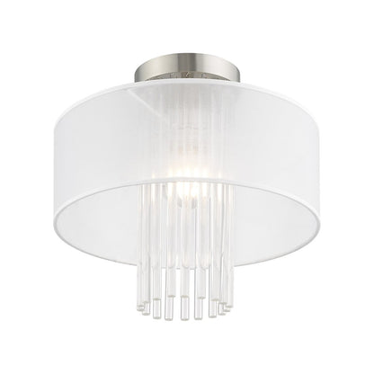 Livex Alexis 1 Light 13" Ceiling Mount, Brushed Nickel