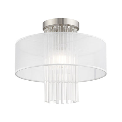 Livex Alexis 1 Light 15" Ceiling Mount, Brushed Nickel