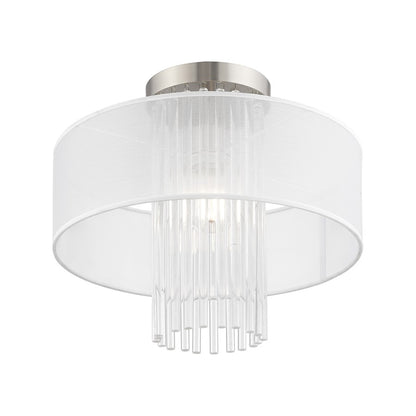 Livex Alexis 1 Light 15" Ceiling Mount, Brushed Nickel