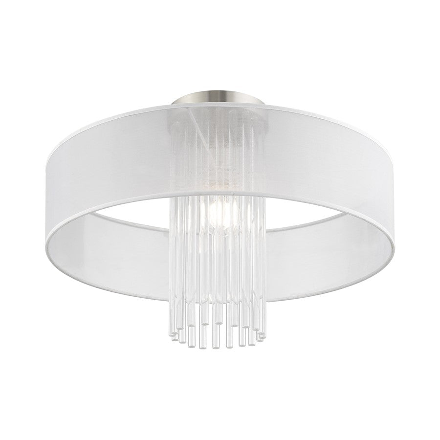 Livex Alexis 1 Light 20" Ceiling Mount, Brushed Nickel