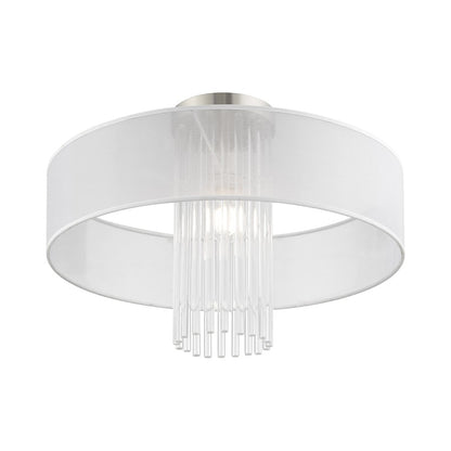 Livex Alexis 1 Light 20" Ceiling Mount, Brushed Nickel