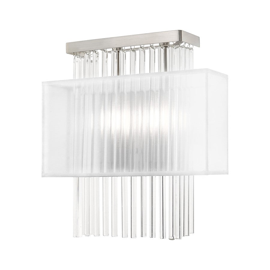 Livex Alexis 2 Light ADA Wall Sconce, Brushed Nickel
