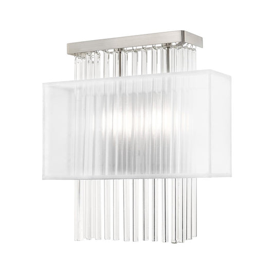 Livex Alexis 2 Light ADA Wall Sconce, Brushed Nickel