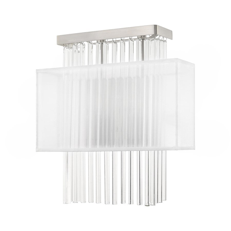 Livex Alexis 2 Light ADA Wall Sconce, Brushed Nickel