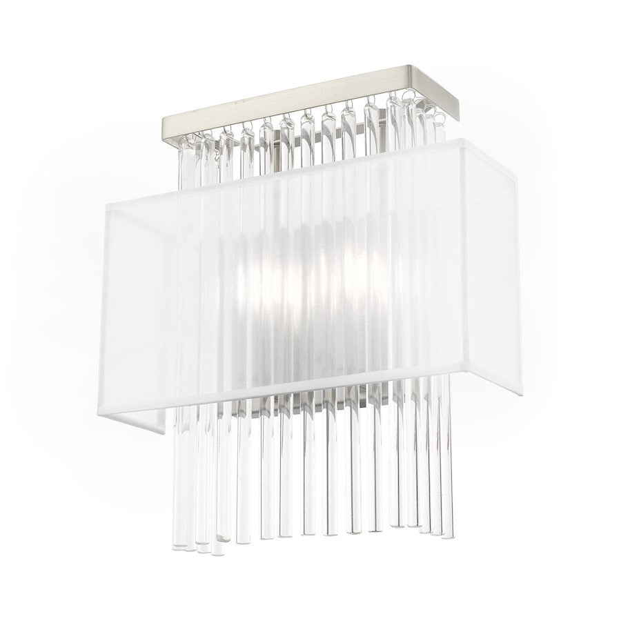 Livex Alexis 2 Light ADA Wall Sconce, Brushed Nickel