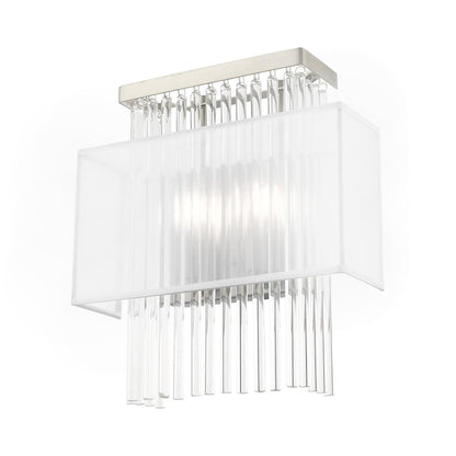 Livex Alexis 2 Light ADA Wall Sconce, Brushed Nickel