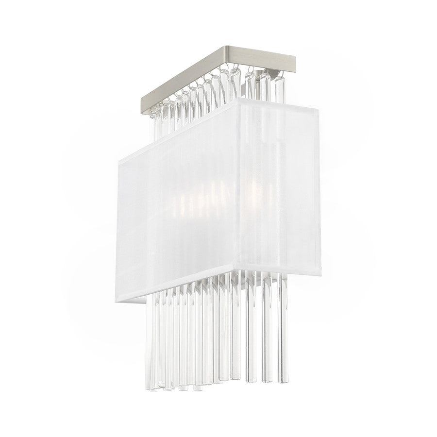 Livex Alexis 2 Light ADA Wall Sconce, Brushed Nickel