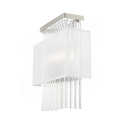 Livex Alexis 2 Light ADA Wall Sconce, Brushed Nickel