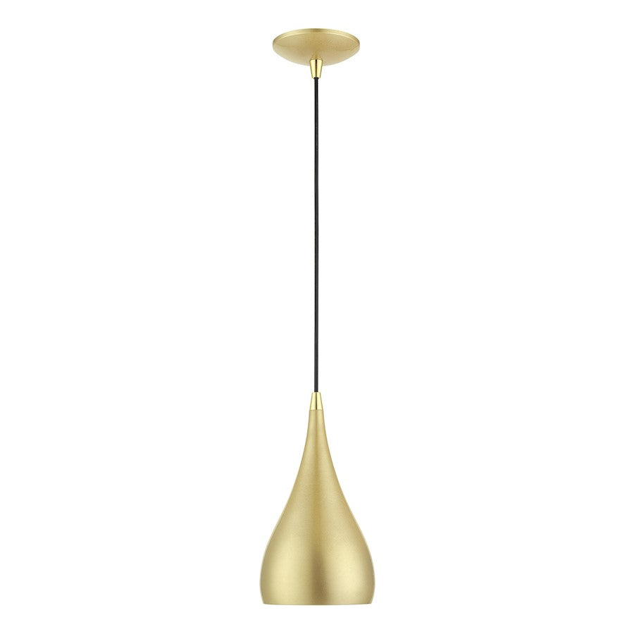 Livex Amador 1 Light Mini Pendant, Soft Gold/Brass/Soft Gold/White