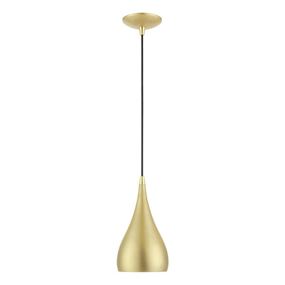 Livex Amador 1 Light Mini Pendant, Soft Gold/Brass/Soft Gold/White